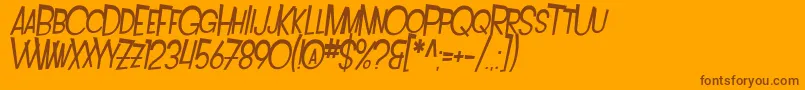Подробнее о шрифте SF Intoxicated Blues Extended Oblique Шрифт SF Intoxicated Blues Extended Oblique – коричневые шрифты на оранжевом фоне