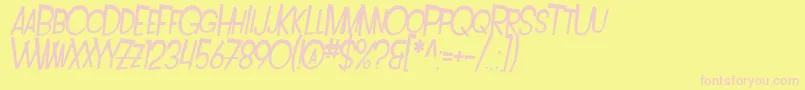 Więcej informacji o czcionce SF Intoxicated Blues Extended Oblique Czcionka SF Intoxicated Blues Extended Oblique – różowe czcionki na żółtym tle