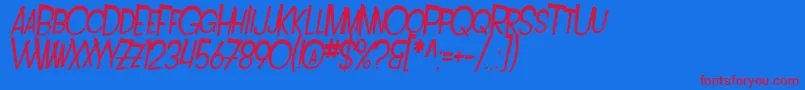 SF Intoxicated Blues Extended Oblique Font – Red Fonts on Blue Background