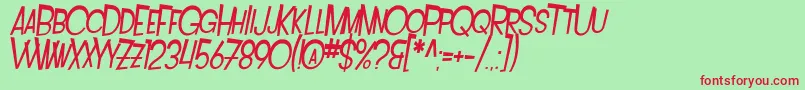 SF Intoxicated Blues Extended Oblique Font – Red Fonts on Green Background
