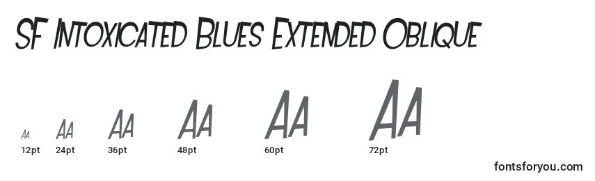 Größen der Schriftart SF Intoxicated Blues Extended Oblique
