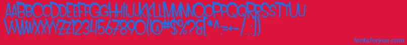 SF Intoxicated Blues Extended Font – Blue Fonts on Red Background