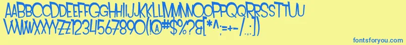 SF Intoxicated Blues Extended-Schriftart – Blaue Schriften auf gelbem Hintergrund