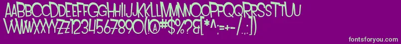 SF Intoxicated Blues Extended Font – Green Fonts on Purple Background