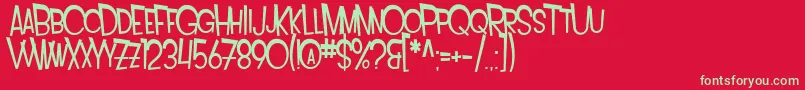 SF Intoxicated Blues Extended Font – Green Fonts on Red Background