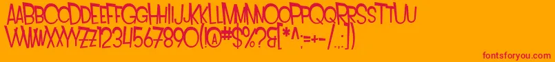 SF Intoxicated Blues Extended Font – Red Fonts on Orange Background
