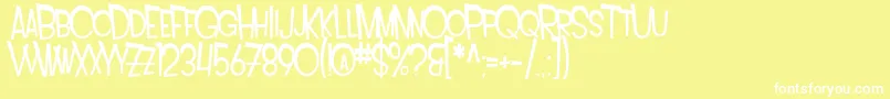 SF Intoxicated Blues Extended Font – White Fonts on Yellow Background