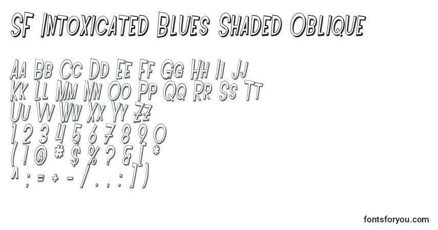 SF Intoxicated Blues Shaded Obliqueフォント–アルファベット、数字、特殊文字