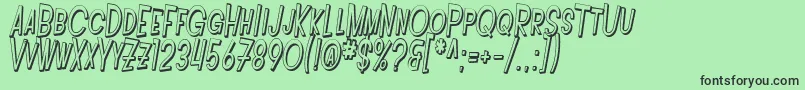 SF Intoxicated Blues Shaded Oblique Font – Black Fonts on Green Background
