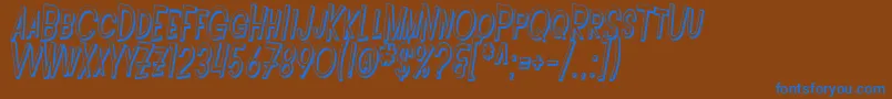 Police SF Intoxicated Blues Shaded Oblique – polices bleues sur fond brun