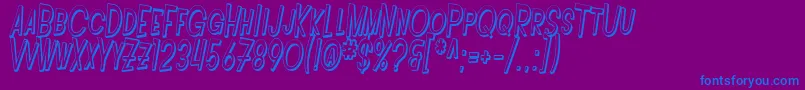フォントSF Intoxicated Blues Shaded Oblique – 紫色の背景に青い文字