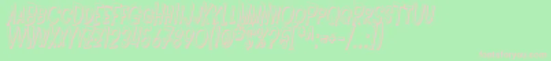 Шрифт SF Intoxicated Blues Shaded Oblique – розовые шрифты на зелёном фоне