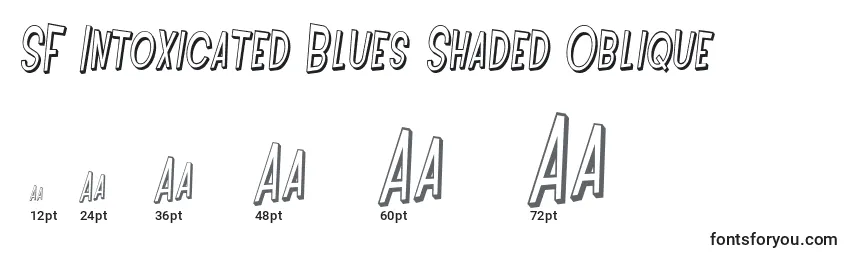 SF Intoxicated Blues Shaded Oblique Font Sizes