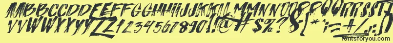 ItalianoSlant Font – Black Fonts on Yellow Background