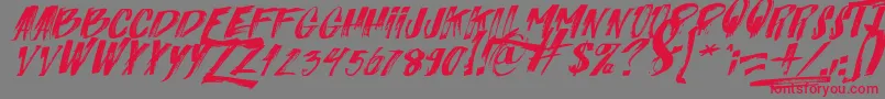 ItalianoSlant Font – Red Fonts on Gray Background