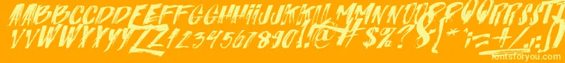 ItalianoSlant-Schriftart – Gelbe Schriften auf orangefarbenem Hintergrund