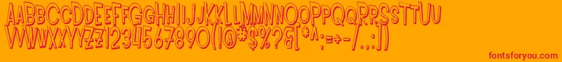 Weitere Informationen zur SF Intoxicated Blues Shaded-Schriftart SF Intoxicated Blues Shaded-Schriftart – Rote Schriften auf orangefarbenem Hintergrund