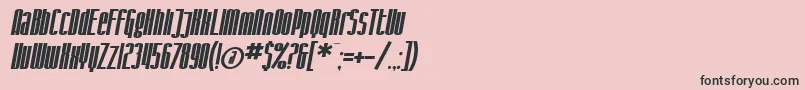 SF Iron Gothic Bold Oblique Font – Black Fonts on Pink Background