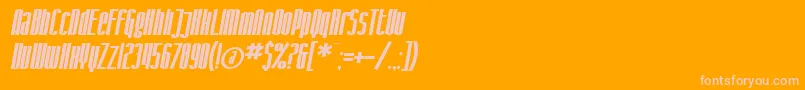 SF Iron Gothic Bold Oblique Font – Pink Fonts on Orange Background