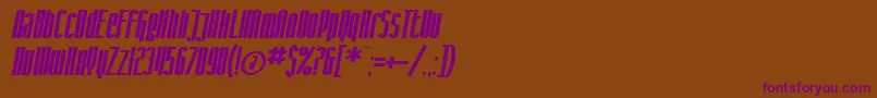 SF Iron Gothic Bold Oblique Font – Purple Fonts on Brown Background