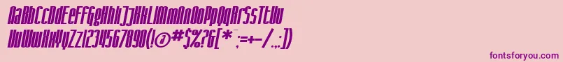 SF Iron Gothic Bold Oblique Font – Purple Fonts on Pink Background