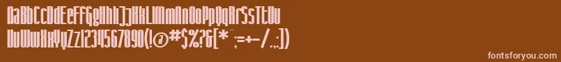 SF Iron Gothic Bold-Schriftart – Rosa Schriften auf braunem Hintergrund