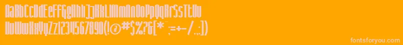 SF Iron Gothic Bold Font – Pink Fonts on Orange Background