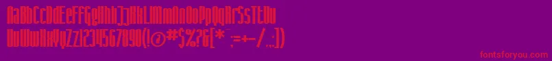 SF Iron Gothic Bold Font – Red Fonts on Purple Background