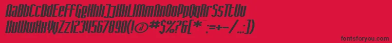 SF Iron Gothic Extended Oblique Font – Black Fonts on Red Background