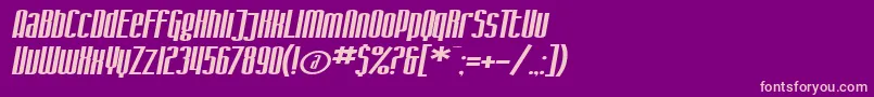 SF Iron Gothic Extended Oblique Font – Pink Fonts on Purple Background