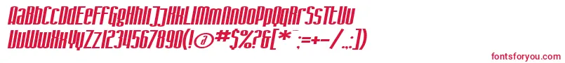 フォントSF Iron Gothic Extended Oblique – 白い背景に赤い文字