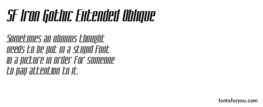Review of the SF Iron Gothic Extended Oblique Font