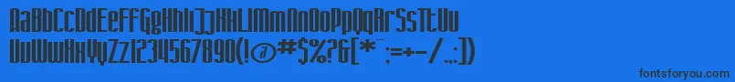 Шрифт SF Iron Gothic Extended – чёрные шрифты на синем фоне