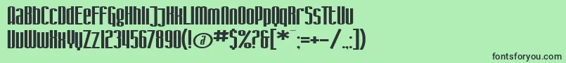 Шрифт SF Iron Gothic Extended – чёрные шрифты на зелёном фоне