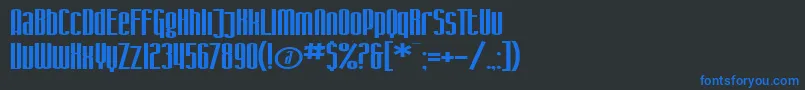 Шрифт SF Iron Gothic Extended – синие шрифты на чёрном фоне