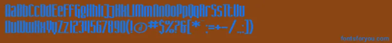 Шрифт SF Iron Gothic Extended – синие шрифты на коричневом фоне