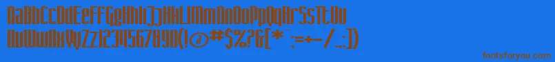 SF Iron Gothic Extended Font – Brown Fonts on Blue Background