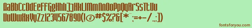 SF Iron Gothic Extended Font – Brown Fonts on Green Background