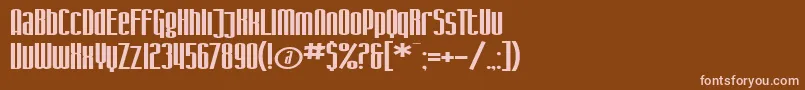 SF Iron Gothic Extended Font – Pink Fonts on Brown Background