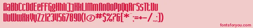 フォントSF Iron Gothic Extended – ピンクの背景に赤い文字