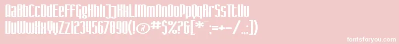 SF Iron Gothic Extended-fontti – valkoiset fontit vaaleanpunaisella taustalla
