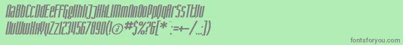 SF Iron Gothic Oblique Font – Gray Fonts on Green Background