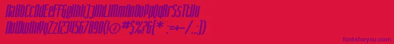 SF Iron Gothic Oblique Font – Purple Fonts on Red Background