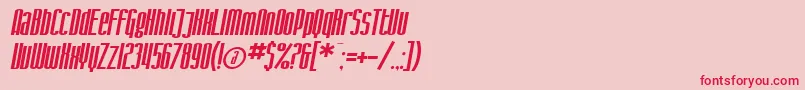 SF Iron Gothic Oblique-Schriftart – Rote Schriften auf rosa Hintergrund
