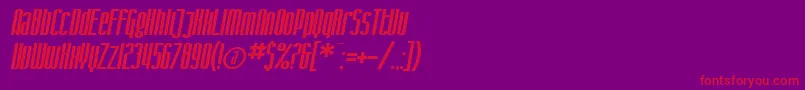 SF Iron Gothic Oblique Font – Red Fonts on Purple Background