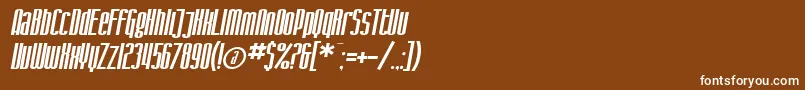 Шрифт SF Iron Gothic Oblique – белые шрифты на коричневом фоне