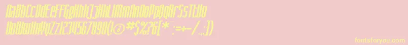 SF Iron Gothic Oblique Font – Yellow Fonts on Pink Background