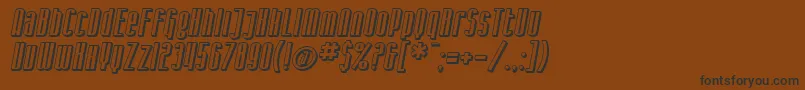 fuente SF Iron Gothic Shaded Oblique – Fuentes Negras Sobre Fondo Marrón