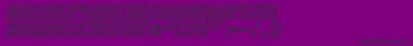 SF Iron Gothic Shaded Oblique Font – Black Fonts on Purple Background