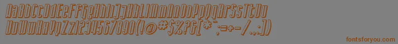 Fonte SF Iron Gothic Shaded Oblique – fontes marrons em um fundo cinza
